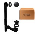 thumbnail image 1 of Westbrass 594144-12-62 14" Black Polypropylene Twist & Close Drain Bathtub Assembly with Two-Hole Overflow, Matte Black (12-Pack), 1 of 13