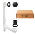 thumbnail image 1 of Westbrass 14" White Polypropylene Tip-Toe Drain Bathtub Assembly with 2-Hole Overflow, Matte Black (4-Pack), 1 of 15