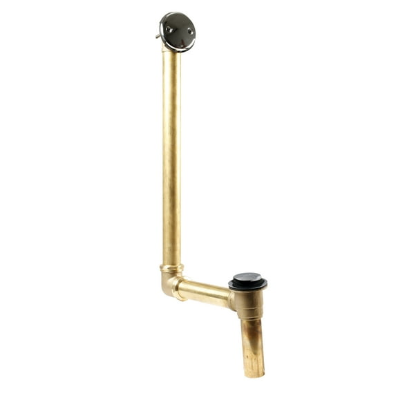 Westbrass Direct Connect Overflow with Tip-Toe Trim and 2-Hole Overflow Cover in Polished Chrome