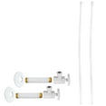 thumbnail image 1 of Westbrass 20" Bullnose Dual Facuet Supply Line Kit with Round Handle Angle Shut Off Valves, Powder Coat White, 1 of 7