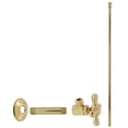 thumbnail image 1 of Westbrass 20" Flat Head Toilet Supply Line Kit with Cross Handle Angle Valve, Polished Brass, 1 of 10