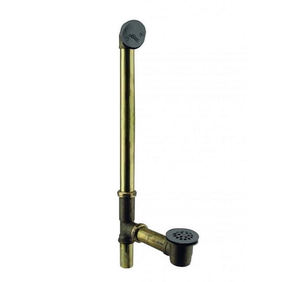 Westbrass 22 in. Make-Up & 20 Gauge Tubing Beehive Grid Bath Waste in Matte Black