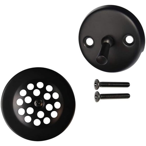 Westbrass  3.125 in. Bathtub Plug Set with 2-Hole Overflow Faceplate, Oil Rubbed Bronze