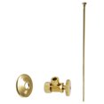 thumbnail image 1 of Westbrass 3/8" x 20" Flat Head Supply Line Toilet Kit with Round Handle Angle Valve, Polished Brass (6-Pack), 1 of 9