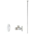 thumbnail image 1 of Westbrass 3/8" x 20" Flat Head Supply Line Toilet Kit with Round Handle Angle Valve, Powder Coat White (24-Pack), 1 of 9