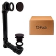 thumbnail image 1 of Westbrass Sch. 40 ABS Bathtub Drainage System with Tip-Toe Drain and No-Hole Elbow Cover, Matte Black (12-Pack), 1 of 14