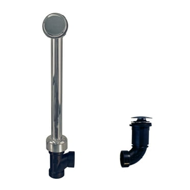 Westbrass 493144HRH-07 Semi-Exposed Bath Waste & Overflow Assembly with Tip-Toe Drain and Illusionary Faceplate - Sch. 40 ABS Pipe Fittings, Satin Nickel