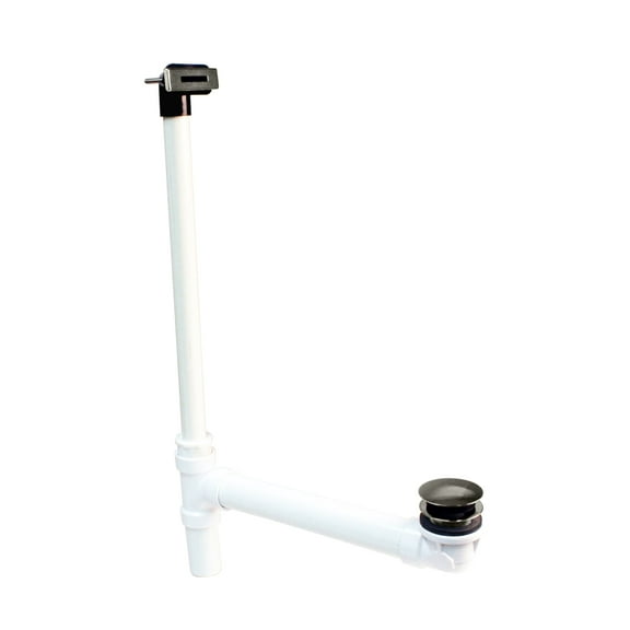 Westbrass Sch. 40 PVC Bathtub Assembly with Linear Overflow and Tip-Toe Drain, Polished Nickel