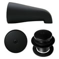thumbnail image 1 of Westbrass 5-1/4" Wall Mount Tub Spout with Universal Fit Tip-Toe Drain Trim, Matte Black, 1 of 20