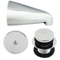 thumbnail image 1 of Westbrass 5-1/4" Wall Mount Tub Spout with Universal Fit Tip-Toe Drain Trim, Polished Chrome, 1 of 20