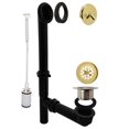 thumbnail image 1 of Westbrass 592144-01 14" Black Polypropylene Bathtub Drain Assembly with Trip Lever and Beehive Drain Cover, Polished Brass, 1 of 13