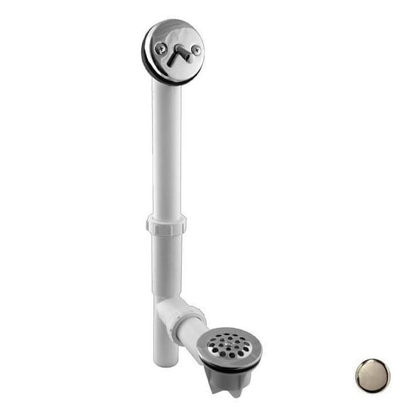 Westbrass 592244-20 1.5 in. White Tubular Trip Lever Bath Waste in Stainless Steel