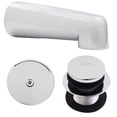 thumbnail image 1 of Westbrass 7" Wall Mount Tub Spout with Universal Fit Tip-Toe Drain Trim, Polished Chrome, 1 of 20