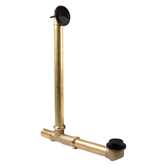 Westbrass 7931817-AF-62 Brass Above Floor Bath Assembly with Tip-Toe Drain and 2-Hole Faceplate, Matte Black