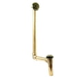 thumbnail image 1 of Westbrass 18" Direct Connect Shoe Outlet Tip-Toe Drain Bathtub Assembly with 2-Hole Overflow, Polished Brass, 1 of 11
