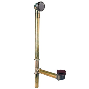 Westbrass 7931817BJCHM-12 Bath Waste Assembly with Patented Deep Soak Faceplate, Ball Joint and Tip-Toe Drain - 17 gauge, Oil Rubbed Bronze