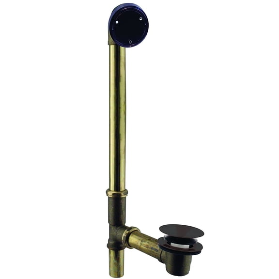 Westbrass 17 ga. Tip-Toe Drain Bathtub Waste Assembly with Patented Deep Soak Overflow, Oil Rubbed Bronze