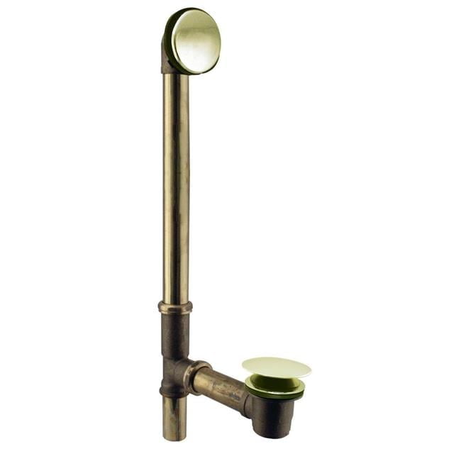 Westbrass 7931817H-01 22 in. Drain Bath Waste & Illusionary Overflow, PVD Polished Brass