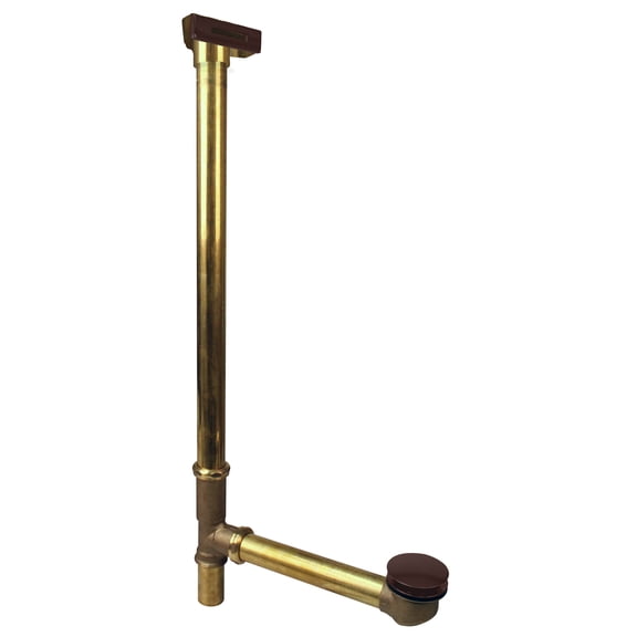 Westbrass 7931817LD-12 22" Bath Waste & Overflow Assembly with Linear Faceplate and Tip-Toe Drain, Oil Rubbed Bronze