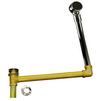 Westbrass 24" Direct Outlet Bathtub Assembly with Ball Joint and Tip-Toe Drain - Semi-Exposed, Polished Nickel