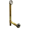 thumbnail image 1 of Westbrass 79417SWH-20 19" Solder-In Brass Bathtub Assembly with Twist & Close Drain and No-Hole Overflow Faceplate, Stainless Steel, 1 of 12