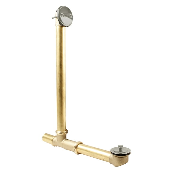 Westbrass Twist & Close Drain Above Floor Connect Bath Waste with 2-Hole Overflow, Satin Nickel