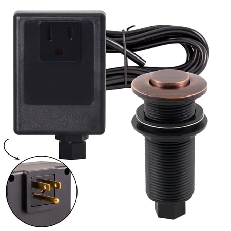 Westbrass ASB-11 Disposal Air Switch and Single Outlet Control Box, Flush Button, Antique Copper