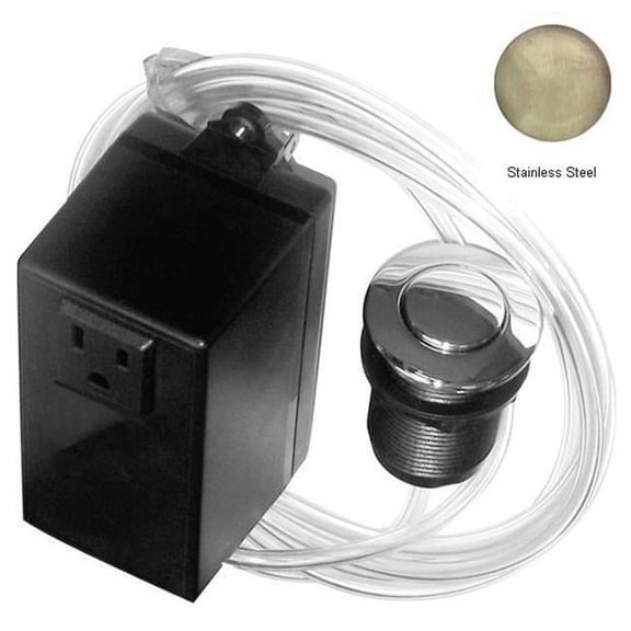 Westbrass Air Switch and Single Outlet Control Box - Stainless Steel
