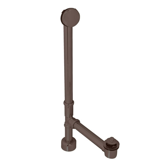 Westbrass Bath Waste & Overflow Assembly with Twist & Close Drain and No-Hole Elbow, Oil Rubbed Bronze
