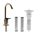 thumbnail image 1 of Westbrass C0127-01 6" Touch-Flo Style Pure Cold Water Dispenser Faucet Kit with Under Sink In-line Filter Unit and 2-Pack Replacement Cartridges, Polished Brass, 1 of 12