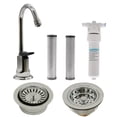 thumbnail image 1 of Westbrass C0132-05 6" Touch-Flo Style Pure Cold Water Dispenser Faucet Kit with Filter, 2-Pack Replacement Cartridges, Kitchen Sink Strainer & Disposal Trim Set, Polished Nickel, 1 of 16
