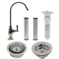 thumbnail image 1 of Westbrass 10" Classic 1-Lever Cold Water Dispenser Faucet Kit with Filter System, Kitchen Sink Strainer & Disposal Trim Set, Polished Nickel, 1 of 17