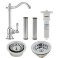 thumbnail image 1 of Westbrass 9" Victorian 1-Lever Cold Water Dispenser Kit with Under Sink Filter System, Kitchen Sink Strainer & Disposal Trim Set, Polished Chrome, 1 of 17