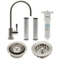 thumbnail image 1 of Westbrass 11" Contemporary 1-Lever Cold Water Dispenser Faucet Kit with Under Sink In-line Filter System, Kitchen Sink Strainer & Disposal Trim Set, Satin Nickel, 1 of 13