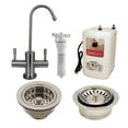 thumbnail image 1 of Westbrass 10" 2-Lever Hot & Cold Water Faucet with Filter and Disposal Trim, Satin Nickel, 1 of 12
