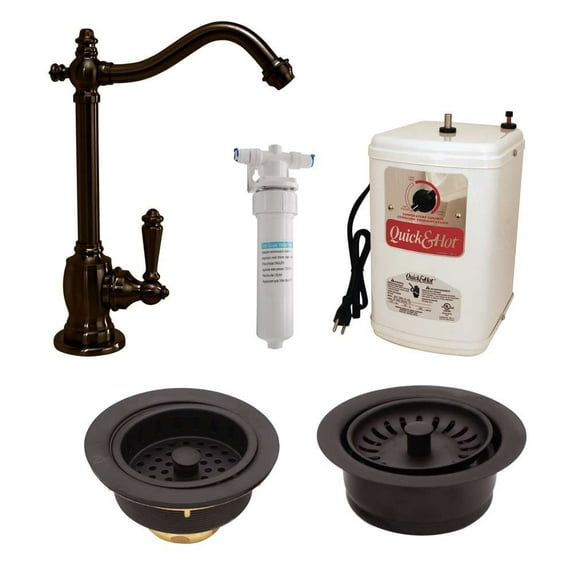 Westbrass 9" 1-Handle Hot Water Faucet with Filter and Disposal Trim, Oil Rubbed Bronze