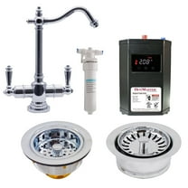 Westbrass 9" 2-Handle Hot & Cold Water Faucet with Heating Tank, Filter and Disposal Trim, Polished Chrome