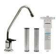 thumbnail image 1 of Westbrass CO128-05 8" Touch-Flo Style Pure Cold Water Dispenser Faucet Kit with Under Sink In-line Filter Unit and 2-Pack Replacement Cartridges, Polished Nickel, 1 of 9