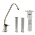 thumbnail image 1 of Westbrass CO128-07 8" Touch-Flo Style Pure Cold Water Dispenser Faucet Kit with Under Sink In-line Filter Unit and 2-Pack Replacement Cartridges, Satin Nickel, 1 of 11