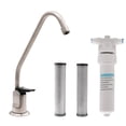 thumbnail image 1 of Westbrass CO128-20 8" Touch-Flo Style Pure Cold Water Dispenser Faucet Kit with Under Sink In-line Filter Unit and 2-Pack Replacement Cartridges, Stainless Steel, 1 of 11