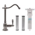 thumbnail image 1 of Westbrass 9" Victorian 1-Lever Cold Water Dispenser Kit with Under Sink In-line Filter System, Stainless Steel, 1 of 12