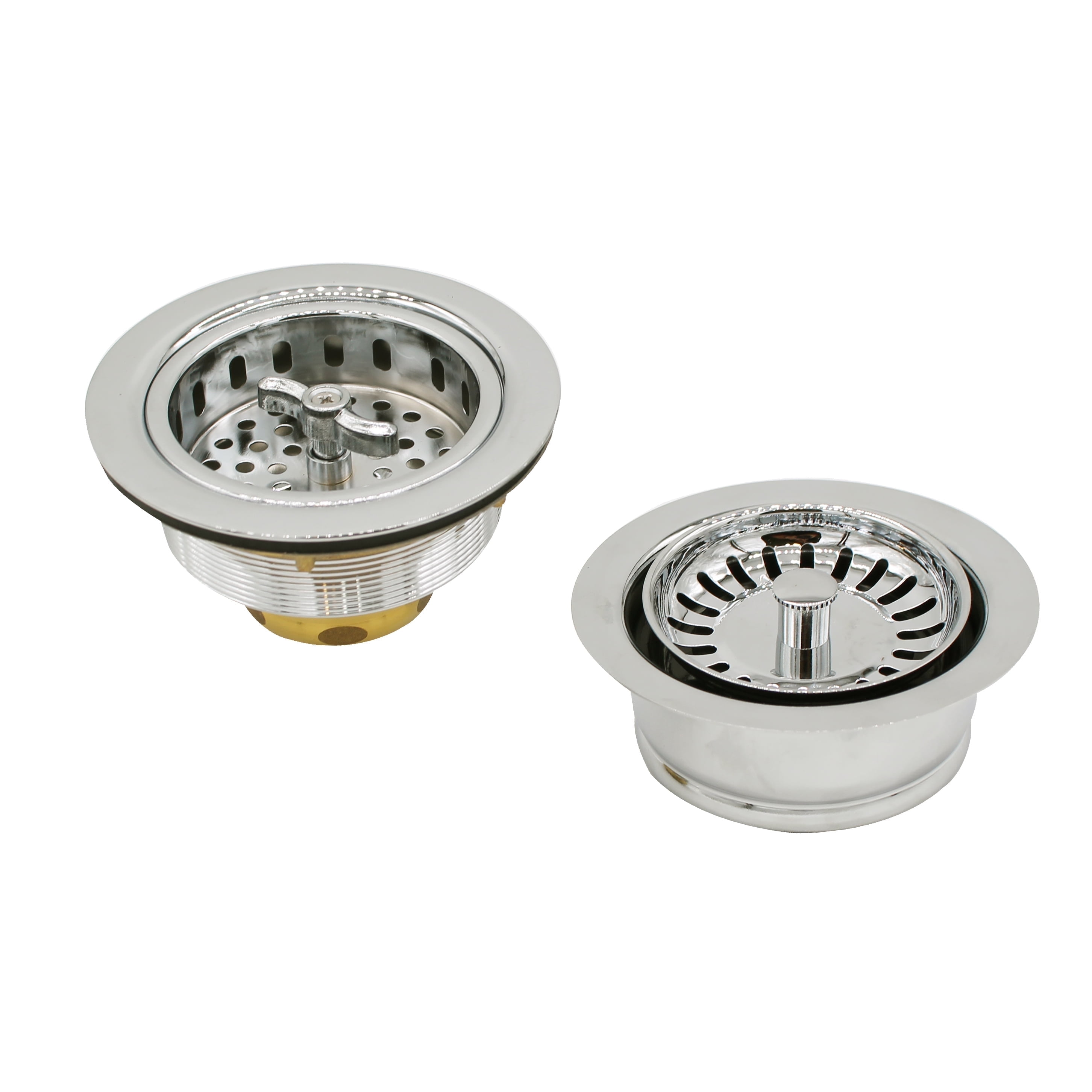 Westbrass COMBO PACK 3-1/2" Kitchen Sink and Waste Disposal Flange Strainers, Polished Nickel