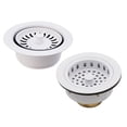 thumbnail image 1 of Westbrass COMBO PACK 3-1/2" Post Style Kitchen Sink and Waste Disposal Flange Strainers, Powder Coat White, 1 of 11