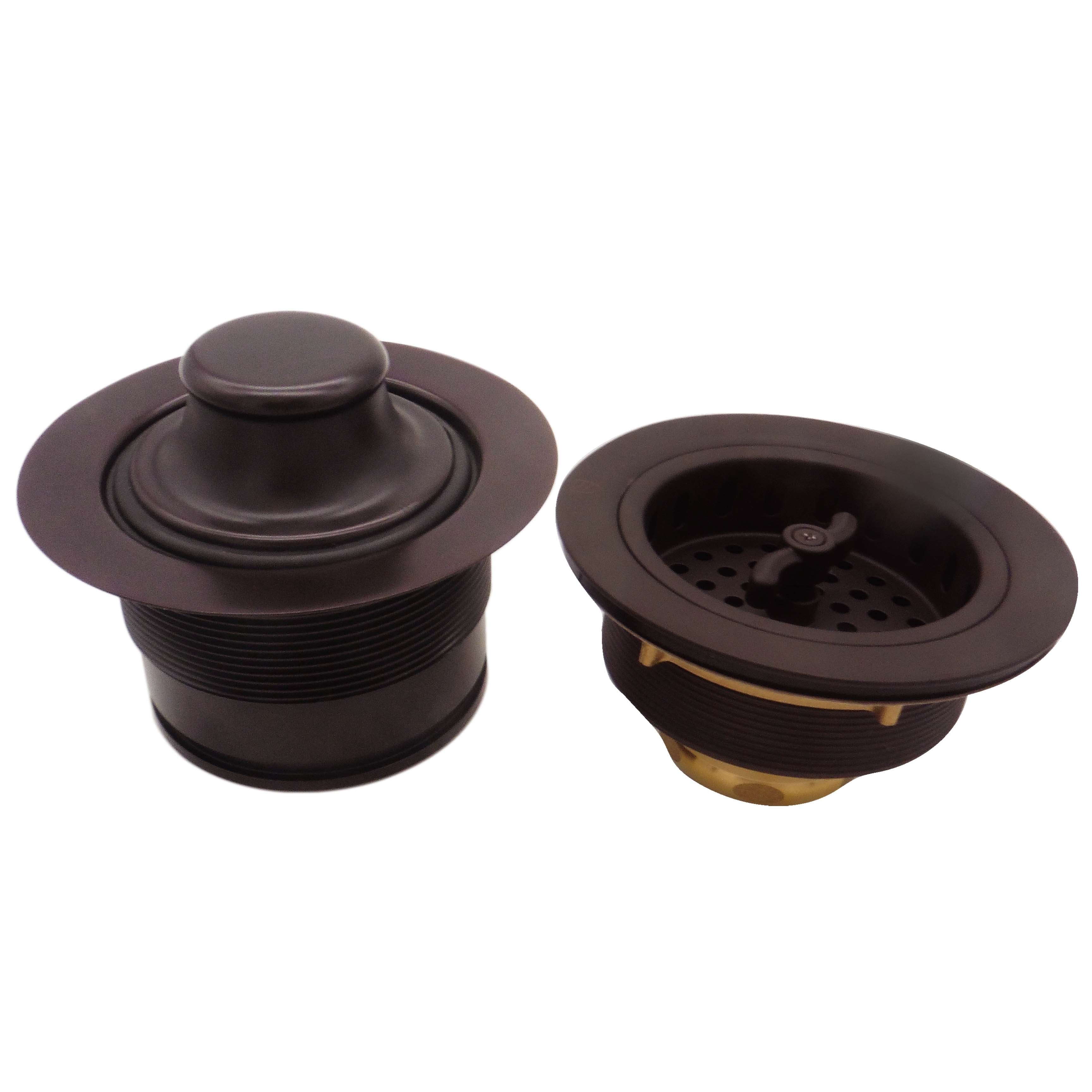 Westbrass COMBO PACK 3-1/2" Wing Nut Style Sink Strainer and Waste Disposal Trim, Oil Rubbed Bronze