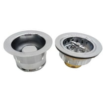 Westbrass CO2175-26 COMBO PACK 3-1/2" Wing Nut Style Kitchen Sink Strainer and Waste Disposal Flange with Stopper, Polished Chrome