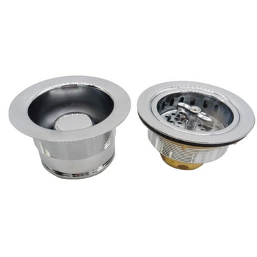 Westbrass CO2175-26 COMBO PACK 3-1/2" Wing Nut Style Kitchen Sink Strainer and Waste Disposal Flange with Stopper, Polished Chrome