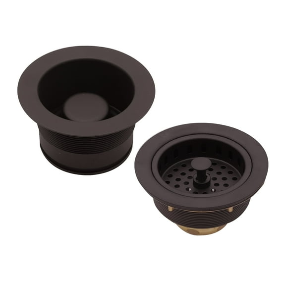Westbrass COMBO PACK 3-1/2" Post Style Sink Strainer and Waste Disposal Trim, Oil Rubbed Bronze