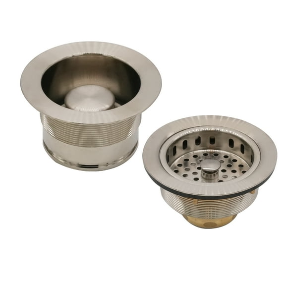 Westbrass COMBO PACK 3-1/2" Post Style Sink Strainer and Waste Disposal Trim, Stainless Steel