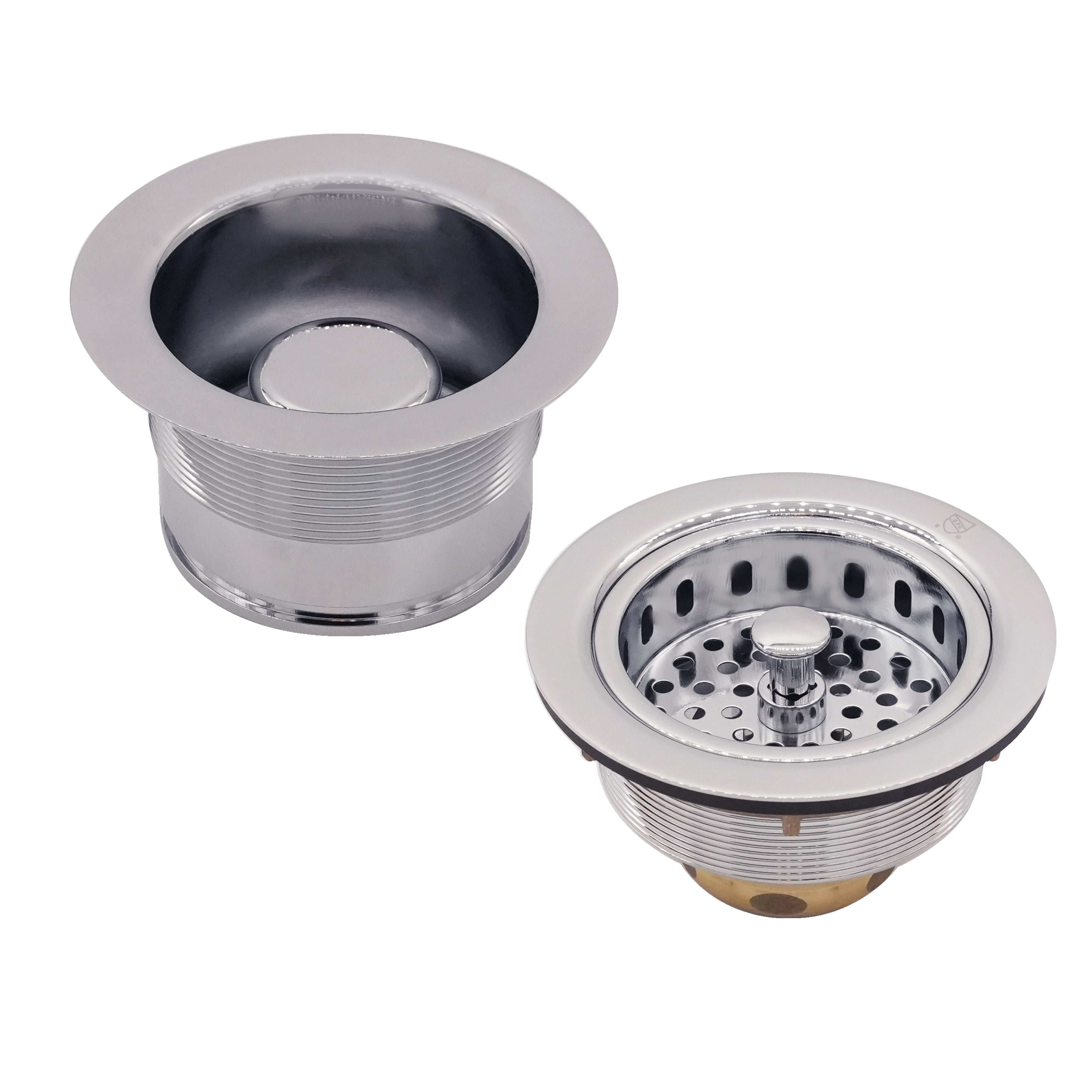 Westbrass COMBO PACK 3-1/2" Post Style Sink Strainer and Waste Disposal Trim, Polished Chrome