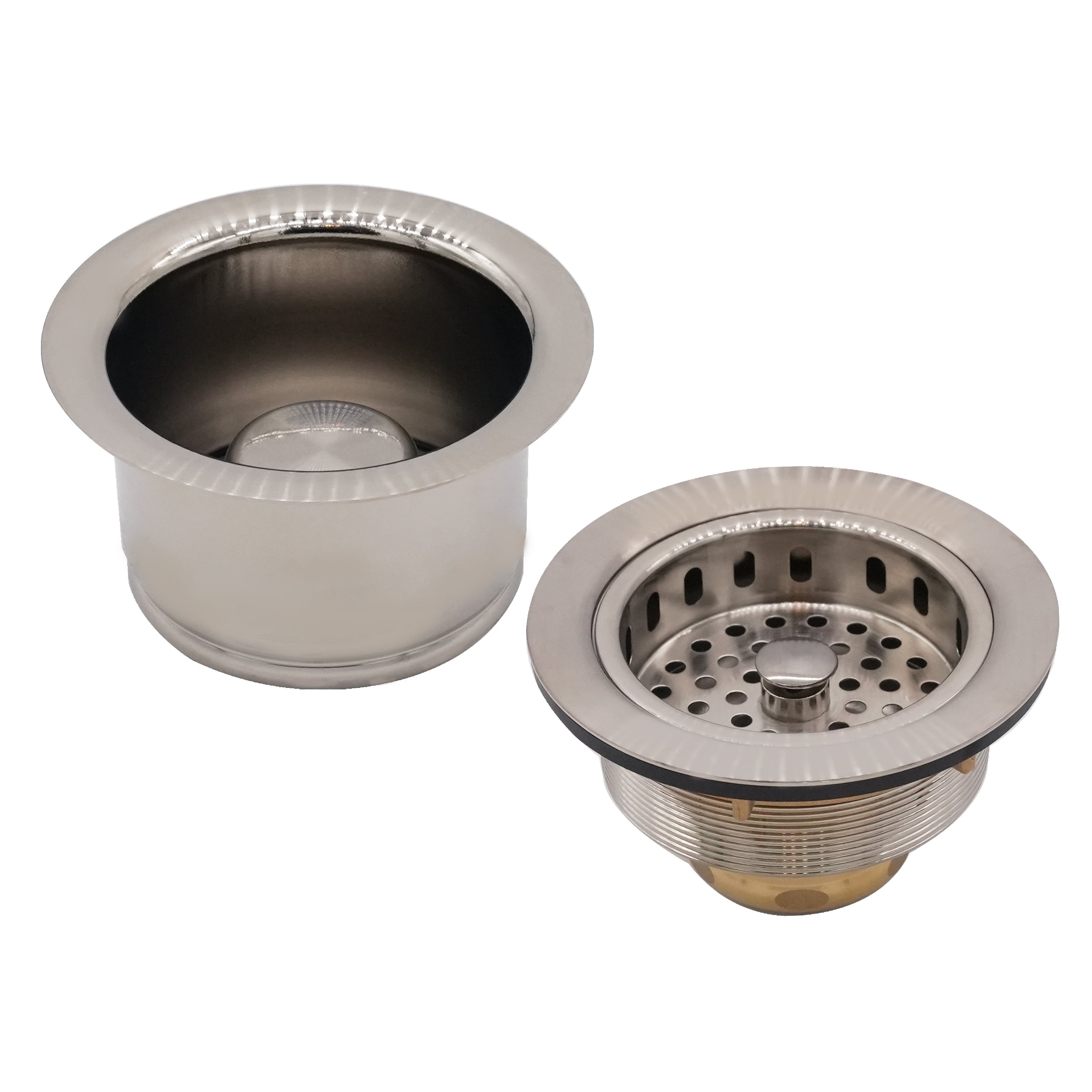 Westbrass COMBO PACK 3-1/2" Post Style Sink Strainer and Extra-Deep Waste Disposal Trim, Stainless Steel